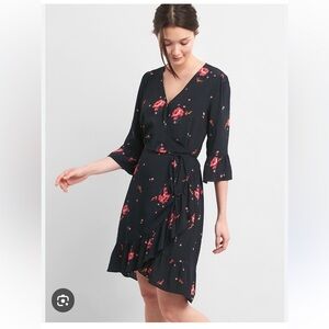 GAP floral ruffle wrap dress size S